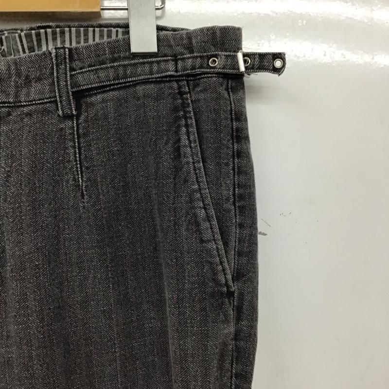 ブラジェント BRAGENT パンツ デニム、ジーンズ デニムパンツ ワイドパンツ ストレッチ 48インチ ストライプ ダークグレー / ダークグレー / メンズ USED 古着 中古 10158476