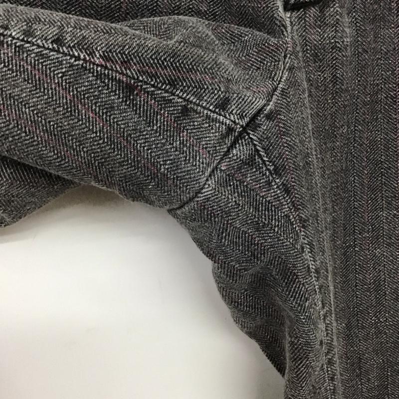 ブラジェント BRAGENT パンツ デニム、ジーンズ デニムパンツ ワイドパンツ ストレッチ 48インチ ストライプ ダークグレー / ダークグレー / メンズ USED 古着 中古 10158476