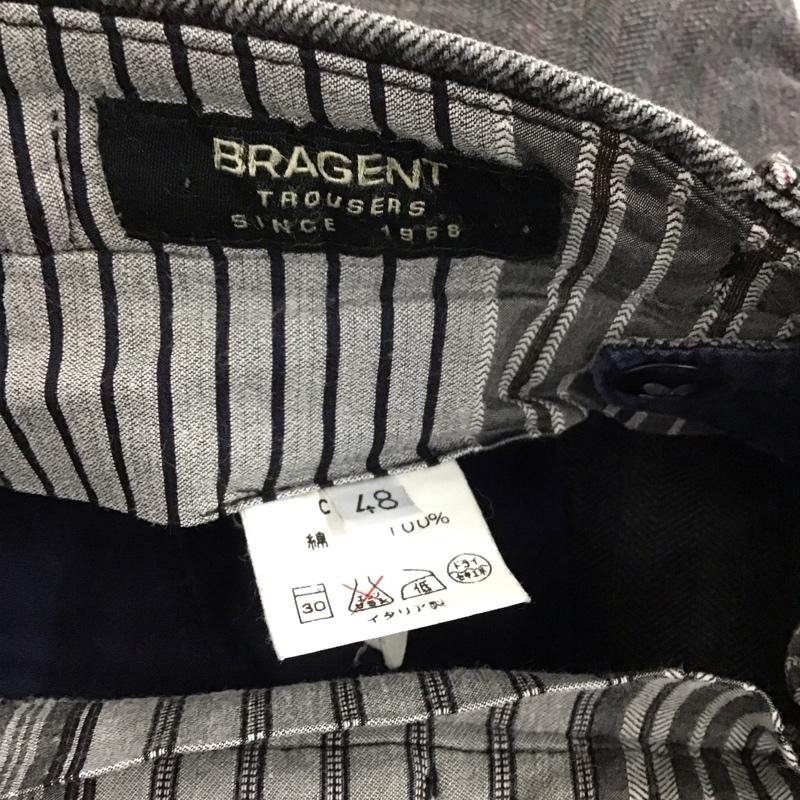 ブラジェント BRAGENT パンツ デニム、ジーンズ デニムパンツ ワイドパンツ ストレッチ 48インチ ストライプ ダークグレー / ダークグレー / メンズ USED 古着 中古 10158476