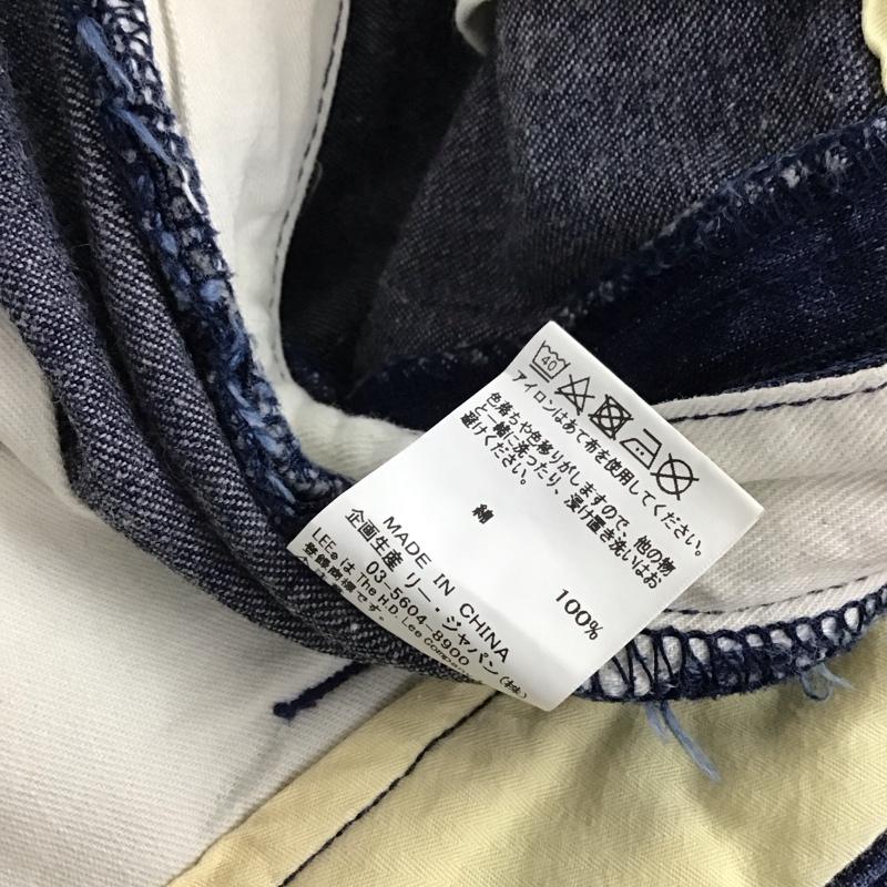 リー Lee パンツ デニム、ジーンズ デニムパンツ ワイドパンツ カジュアルパンツ L 無地 インディゴ / インディゴ / Indigo メンズ USED 古着 中古 10158478