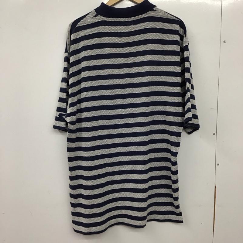 スターター STARTER ポロシャツ 半袖 半袖ポロシャツ カラーシャツ 半袖カットソー L ボーダー柄 紺 / ネイビー / navy メンズ USED 古着 中古 10158481