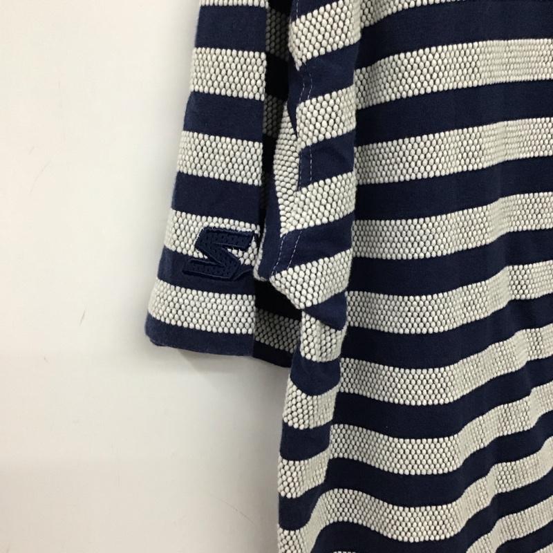 スターター STARTER ポロシャツ 半袖 半袖ポロシャツ カラーシャツ 半袖カットソー L ボーダー柄 紺 / ネイビー / navy メンズ USED 古着 中古 10158481