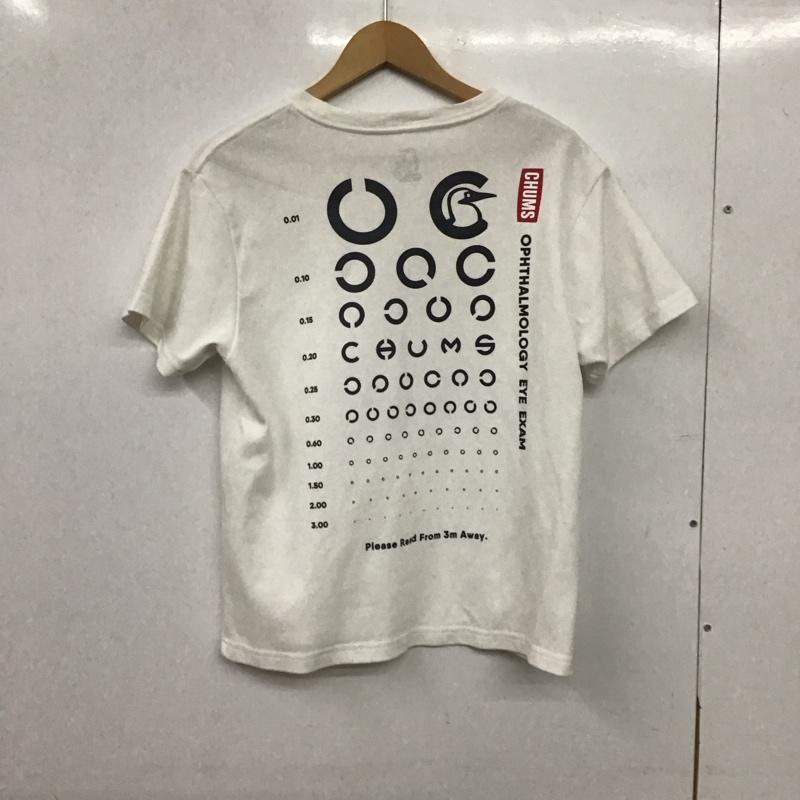 チャムス CHUMS Tシャツ 半袖 半袖カットソー プリントTシャツ クルーネックカットソー S プリント 白 / ホワイト / white メンズ USED 古着 中古 10158482
