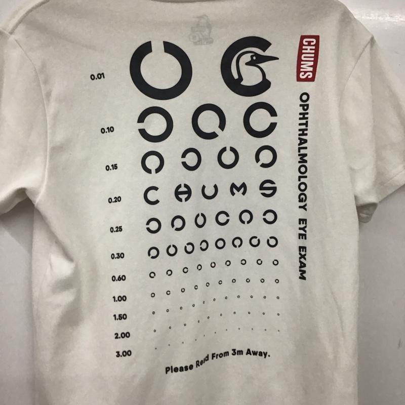 チャムス CHUMS Tシャツ 半袖 半袖カットソー プリントTシャツ クルーネックカットソー S プリント 白 / ホワイト / white メンズ USED 古着 中古 10158482