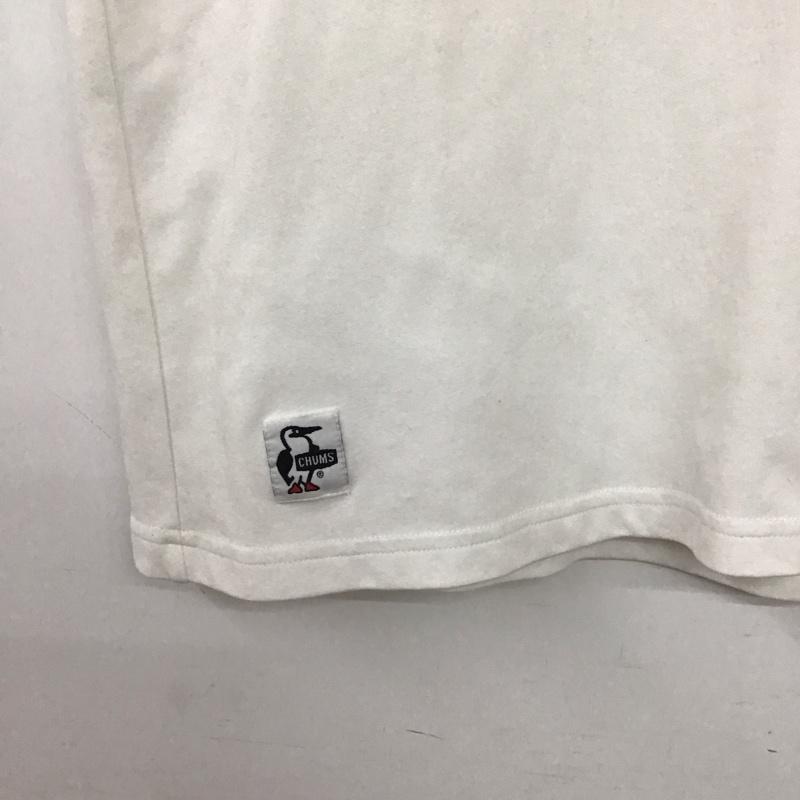 チャムス CHUMS Tシャツ 半袖 半袖カットソー プリントTシャツ クルーネックカットソー S プリント 白 / ホワイト / white メンズ USED 古着 中古 10158482