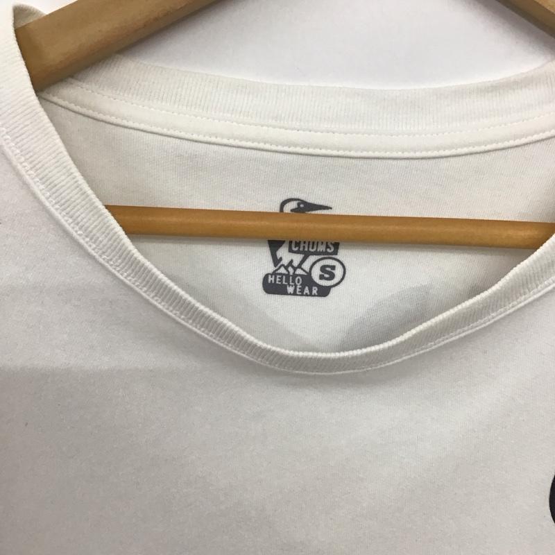 チャムス CHUMS Tシャツ 半袖 半袖カットソー プリントTシャツ クルーネックカットソー S プリント 白 / ホワイト / white メンズ USED 古着 中古 10158482