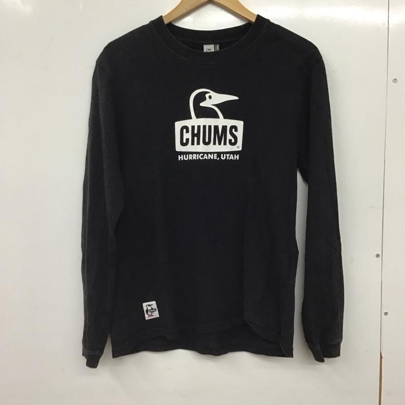 チャムス CHUMS カットソー 長袖 長袖カットソー プリントTシャツ クルーネック S プリント ダークグレー / ダークグレー / メンズ USED 古着 中古 10158486