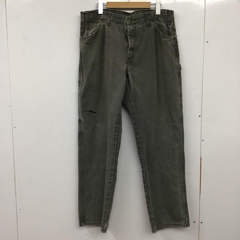 ディッキーズ Dickies パンツ デニム、ジーンズ ワークパンツ デニムパンツ ワイドパンツ 36 ロゴ、文字 カーキ / カーキ / khaki メンズ USED 古着 中古 10158487
