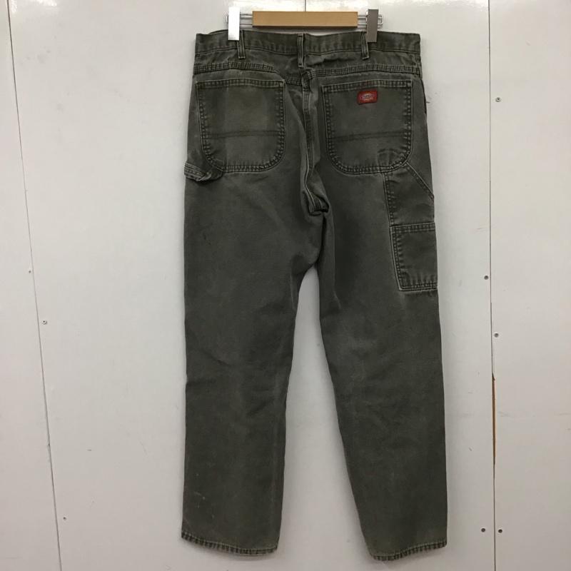 ディッキーズ Dickies パンツ デニム、ジーンズ ワークパンツ デニムパンツ ワイドパンツ 36 ロゴ、文字 カーキ / カーキ / khaki メンズ USED 古着 中古 10158487