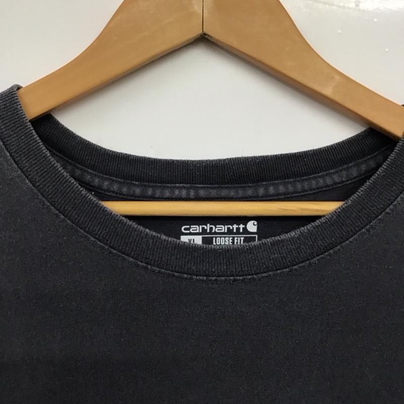 カーハート Carhartt Tシャツ 半袖 半袖カットソー プリントTシャツ クルーネックカットソー XL ロゴ、文字 紺 / ネイビー / navy メンズ USED 古着 中古 10158491