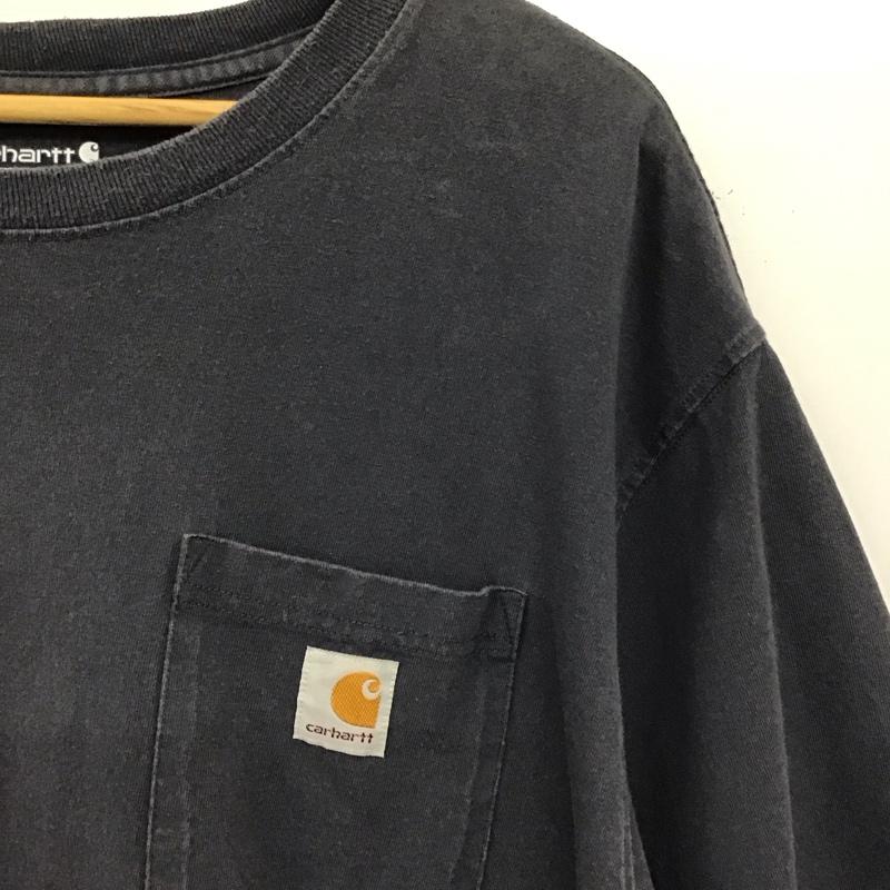 カーハート Carhartt Tシャツ 半袖 半袖カットソー プリントTシャツ クルーネックカットソー XL ロゴ、文字 紺 / ネイビー / navy メンズ USED 古着 中古 10158491