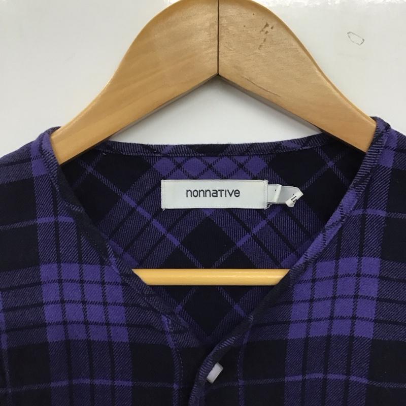 ノンネイティブ nonnative シャツ、ブラウス 半袖 半袖シャツ チェックシャツ ノーカラーシャツ 1 チェック マルチカラー / マルチカラー / multicolor メンズ USED 古着 中古 10158498