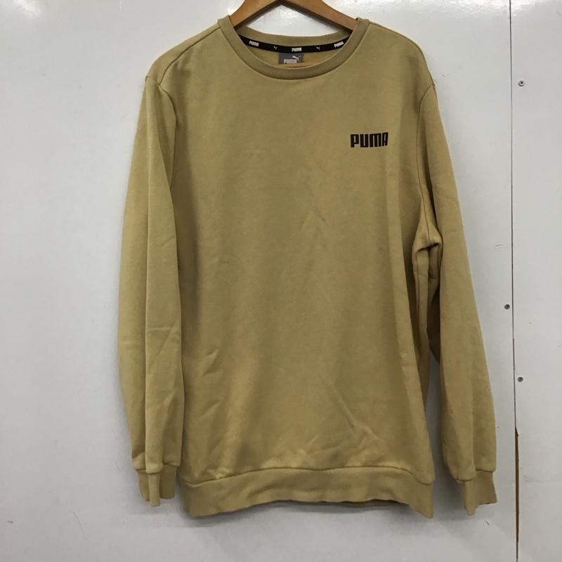 プーマ PUMA トレーナー 長袖 長袖トレーナー スウェット クルーネック プルオーバー L ロゴ、文字 ベージュ / ベージュ / beige メンズ USED 古着 中古 10158499