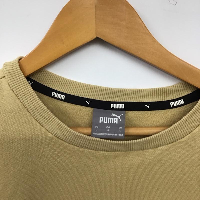 プーマ PUMA トレーナー 長袖 長袖トレーナー スウェット クルーネック プルオーバー L ロゴ、文字 ベージュ / ベージュ / beige メンズ USED 古着 中古 10158499