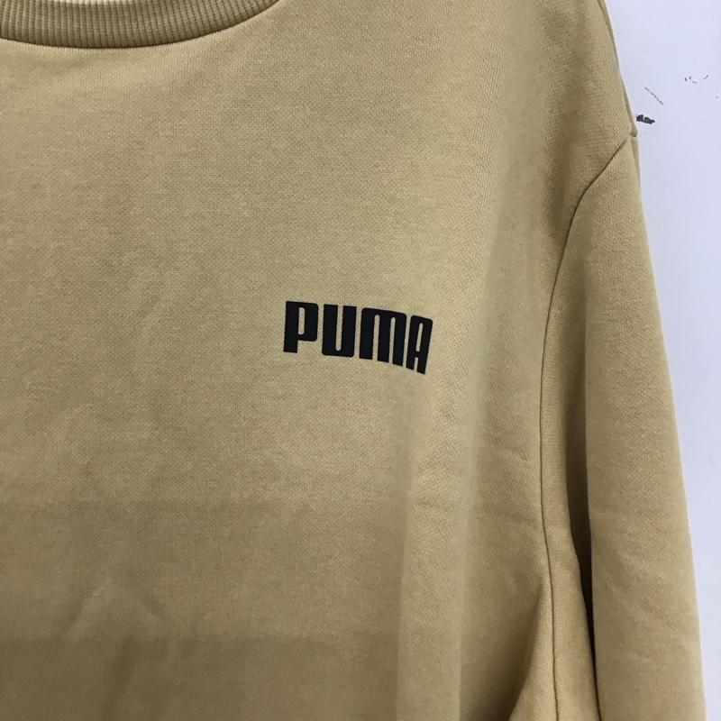 プーマ PUMA トレーナー 長袖 長袖トレーナー スウェット クルーネック プルオーバー L ロゴ、文字 ベージュ / ベージュ / beige メンズ USED 古着 中古 10158499