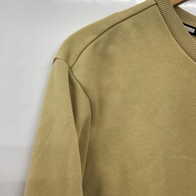 プーマ PUMA トレーナー 長袖 長袖トレーナー スウェット クルーネック プルオーバー L ロゴ、文字 ベージュ / ベージュ / beige メンズ USED 古着 中古 10158499
