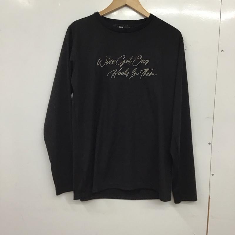 アズールバイマウジー AZUL BY MOUSSY カットソー 長袖 長袖カットソー プリントカットソー クルーネック M ロゴ、文字 黒 / ブラック / black メンズ USED 古着 中古 10158501