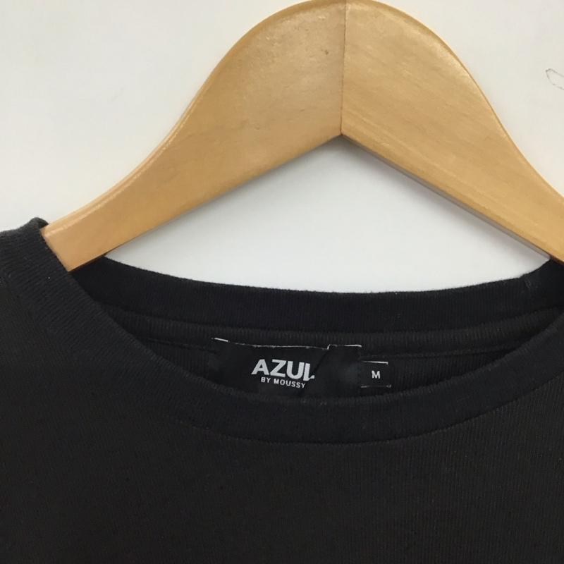 アズールバイマウジー AZUL BY MOUSSY カットソー 長袖 長袖カットソー プリントカットソー クルーネック M ロゴ、文字 黒 / ブラック / black メンズ USED 古着 中古 10158501