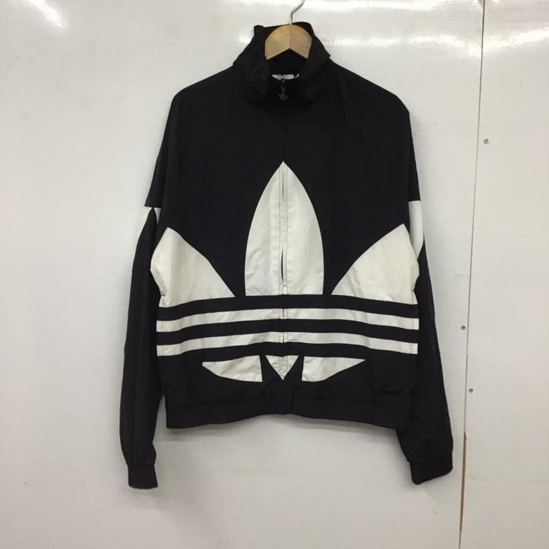 アディダス adidas ジャケット、上着 ジャンパー、ブルゾン ジップアップジャケット ナイロンジャケット アウター M ロゴ、文字 白 / ホワイト / white X 黒 / ブラック / black メンズ USED 古着 中古 10158502