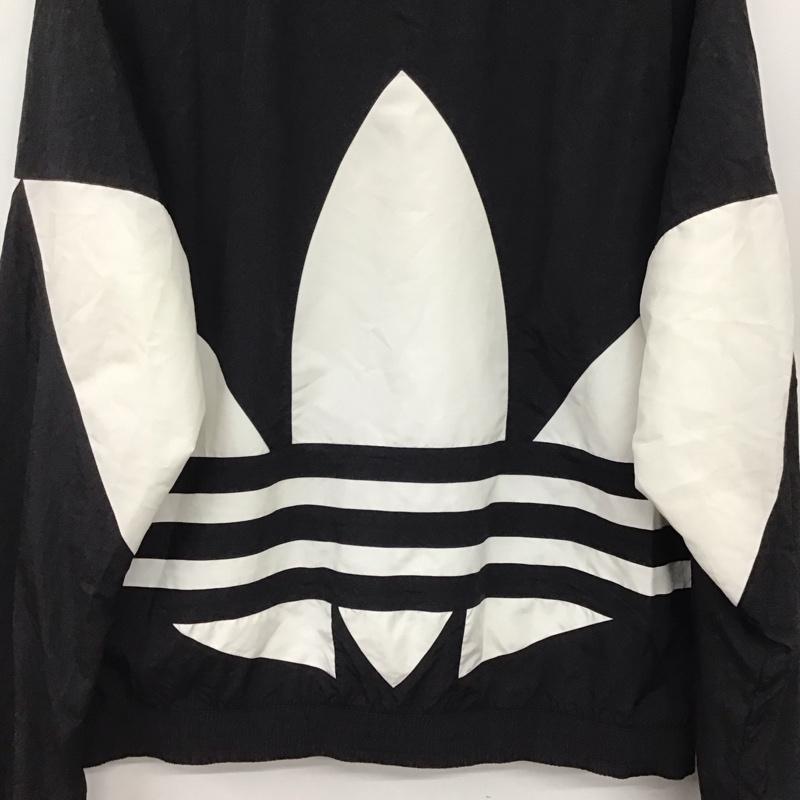 アディダス adidas ジャケット、上着 ジャンパー、ブルゾン ジップアップジャケット ナイロンジャケット アウター M ロゴ、文字 白 / ホワイト / white X 黒 / ブラック / black メンズ USED 古着 中古 10158502