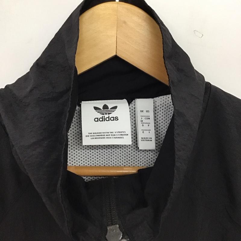 アディダス adidas ジャケット、上着 ジャンパー、ブルゾン ジップアップジャケット ナイロンジャケット アウター M ロゴ、文字 白 / ホワイト / white X 黒 / ブラック / black メンズ USED 古着 中古 10158502
