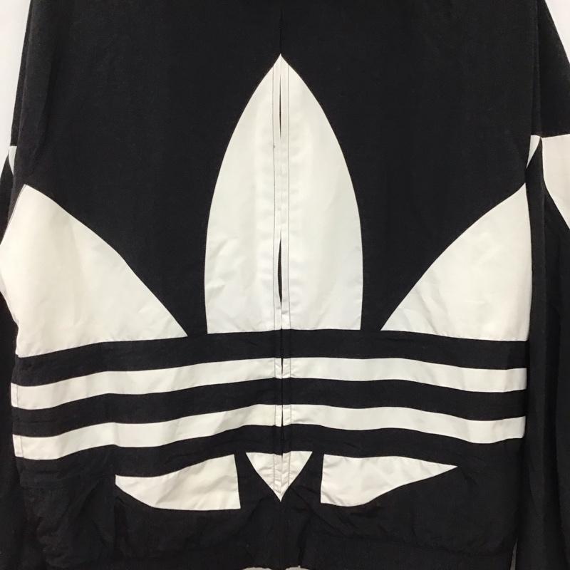 アディダス adidas ジャケット、上着 ジャンパー、ブルゾン ジップアップジャケット ナイロンジャケット アウター M ロゴ、文字 白 / ホワイト / white X 黒 / ブラック / black メンズ USED 古着 中古 10158502