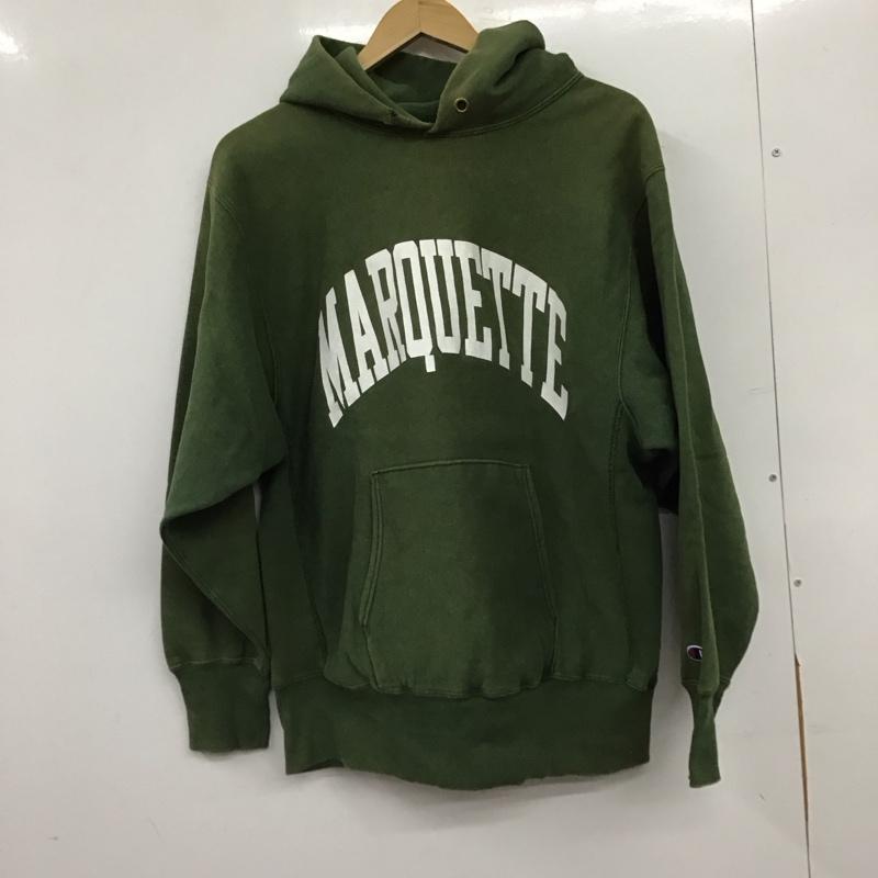 チャンピオン Campion パーカー 長袖 長袖パーカー プルオーバーパーカー スウェット L ロゴ、文字 カーキ / カーキ / khaki メンズ USED 古着 中古 10158506