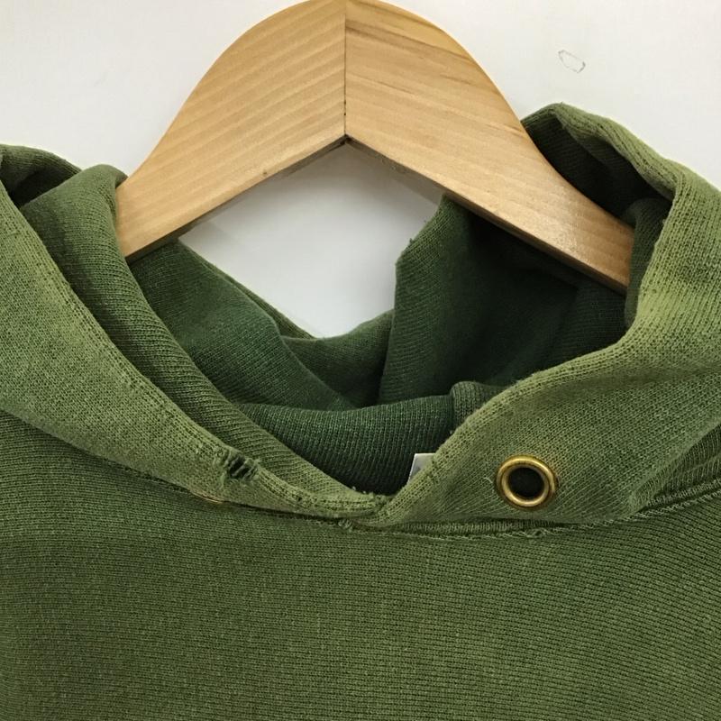 チャンピオン Campion パーカー 長袖 長袖パーカー プルオーバーパーカー スウェット L ロゴ、文字 カーキ / カーキ / khaki メンズ USED 古着 中古 10158506