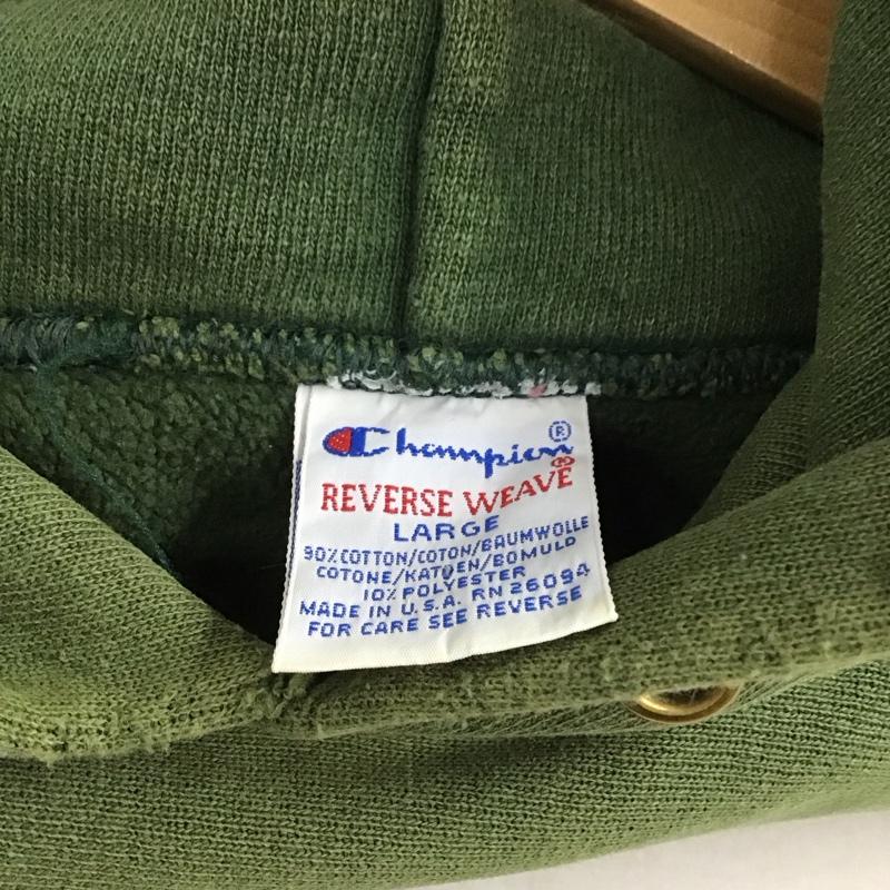 チャンピオン Campion パーカー 長袖 長袖パーカー プルオーバーパーカー スウェット L ロゴ、文字 カーキ / カーキ / khaki メンズ USED 古着 中古 10158506