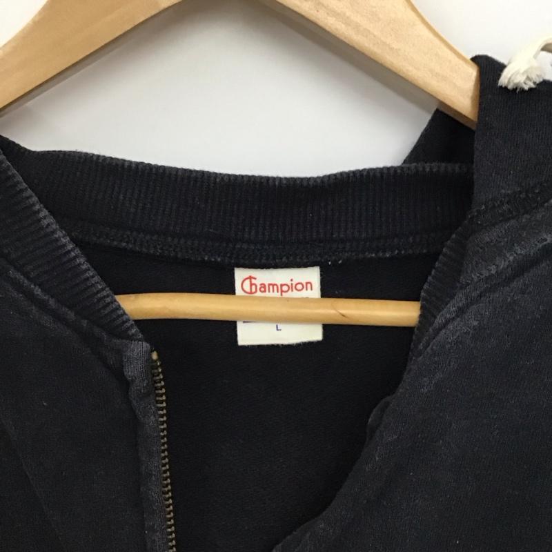 チャンピオン Champion パーカー 長袖 ジップアップ長袖パーカー スウェットパーカー L ロゴ、文字 紺 / ネイビー / navy メンズ USED 古着 中古 10158508