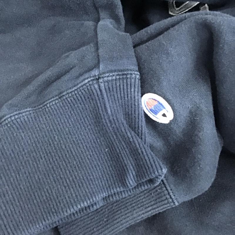 チャンピオン Champion パーカー 長袖 ジップアップ長袖パーカー スウェットパーカー L ロゴ、文字 紺 / ネイビー / navy メンズ USED 古着 中古 10158508