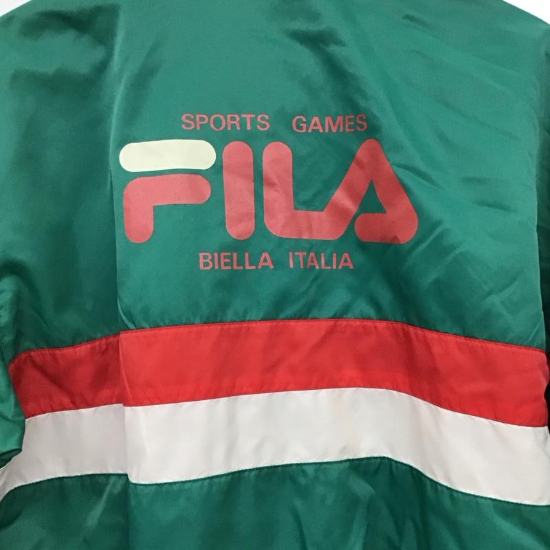 フィラ FILA ジャケット、上着 ジャンパー、ブルゾン M ロゴ、文字 白 / ホワイト / white X 赤 / レッド / red X 緑 / グリーン / green メンズ USED 古着 中古 10158509