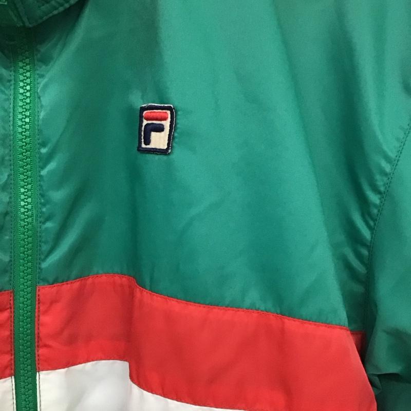 フィラ FILA ジャケット、上着 ジャンパー、ブルゾン M ロゴ、文字 白 / ホワイト / white X 赤 / レッド / red X 緑 / グリーン / green メンズ USED 古着 中古 10158509