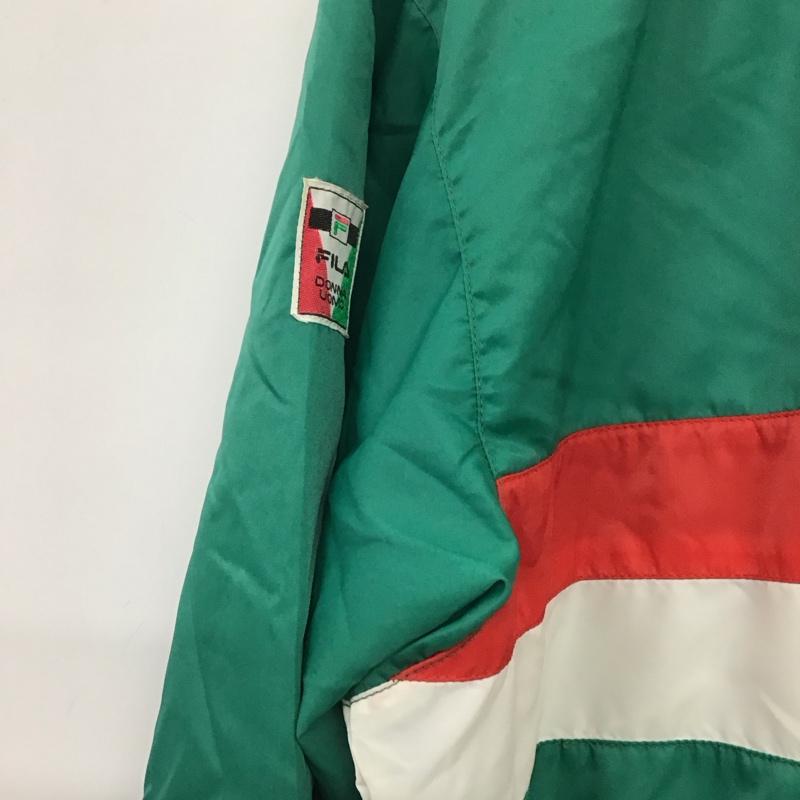 フィラ FILA ジャケット、上着 ジャンパー、ブルゾン M ロゴ、文字 白 / ホワイト / white X 赤 / レッド / red X 緑 / グリーン / green メンズ USED 古着 中古 10158509