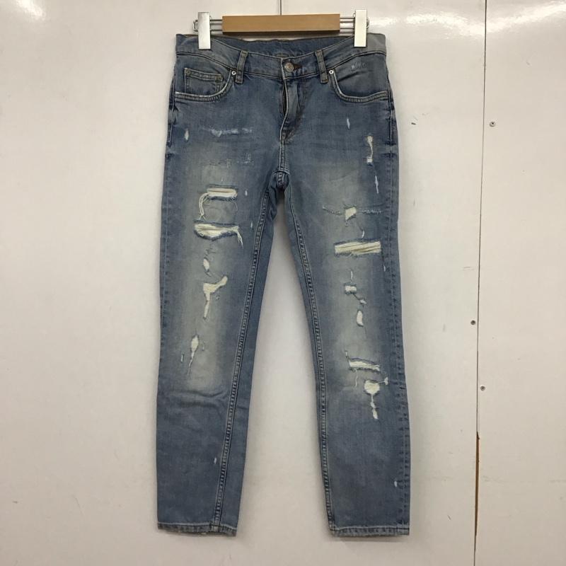 ザラ ZARA パンツ デニム、ジーンズ 無地 水色 / ライトブルー / レディース USED 古着 中古 10158514