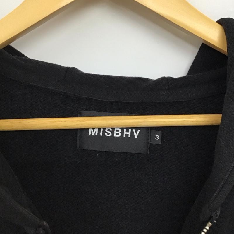 ミスビヘイブ MISBHV パーカー 長袖 ジップアップパーカー 長袖パーカー カジュアルジャケット S ロゴ、文字 黒 / ブラック / black メンズ USED 古着 中古 10158515