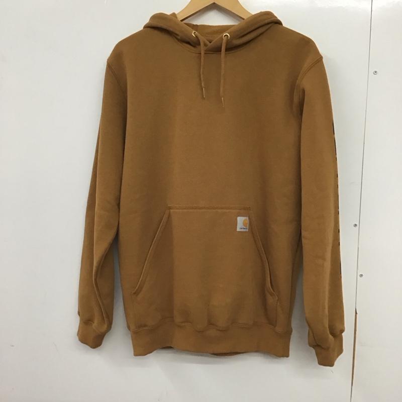 カーハート Carhartt パーカー 長袖 長袖パーカー プルオーバーパーカー スウェット S ロゴ、文字 キャメル / キャメル / メンズ USED 古着 中古 10158524