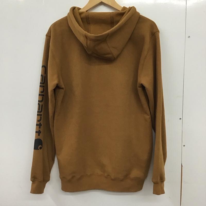 カーハート Carhartt パーカー 長袖 長袖パーカー プルオーバーパーカー スウェット S ロゴ、文字 キャメル / キャメル / メンズ USED 古着 中古 10158524
