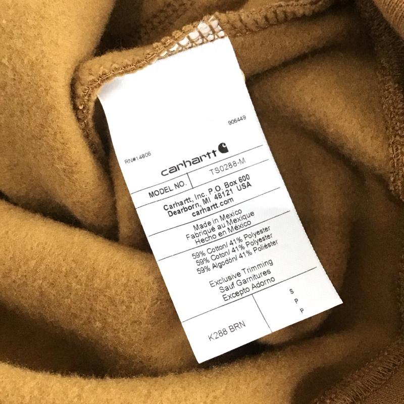 カーハート Carhartt パーカー 長袖 長袖パーカー プルオーバーパーカー スウェット S ロゴ、文字 キャメル / キャメル / メンズ USED 古着 中古 10158524