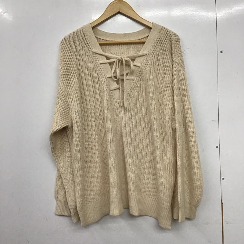 ローリーズファーム LOWRYS FARM ニット、セーター 長袖 FREE 無地 ベージュ / ベージュ / beige レディース USED 古着 中古 10158525