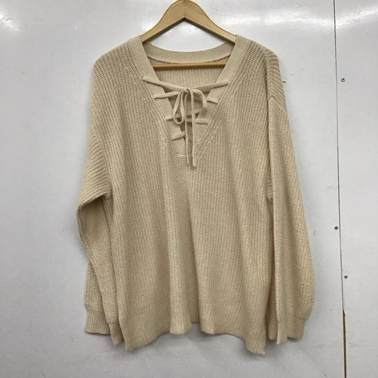 ローリーズファーム LOWRYS FARM ニット、セーター 長袖 FREE 無地 ベージュ / ベージュ / beige レディース USED 古着 中古 10158525