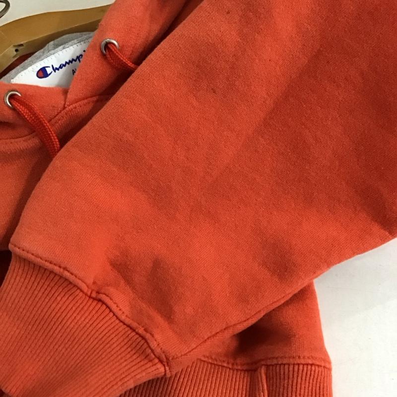 チャンピオン Champion パーカー 長袖 長袖パーカー プルオーバーパーカー スウェット ロゴ、文字 橙 / オレンジ / orange メンズ USED 古着 中古 10158527