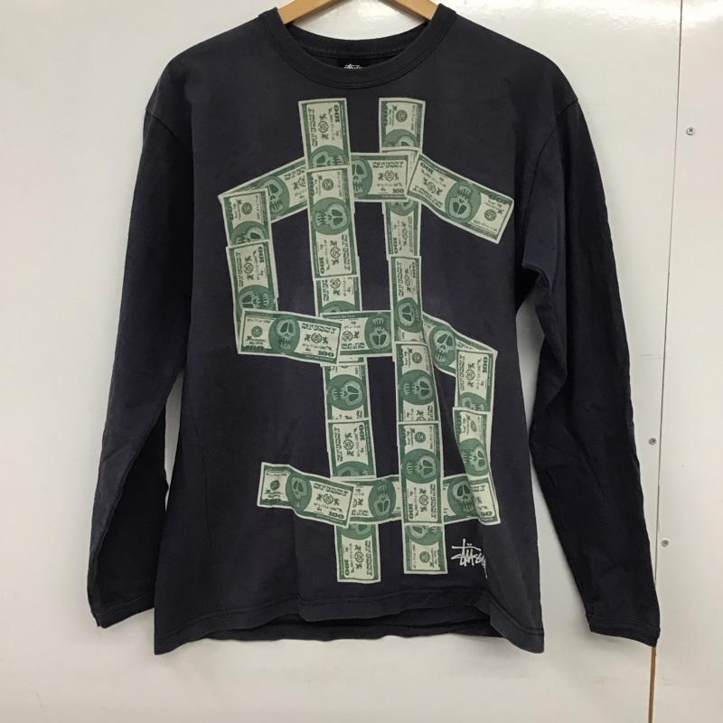 ステューシー STUSSY カットソー 長袖 長袖カットソー プリントカットソー クルーネック M プリント 紺 / ネイビー / navy メンズ USED 古着 中古 10158530