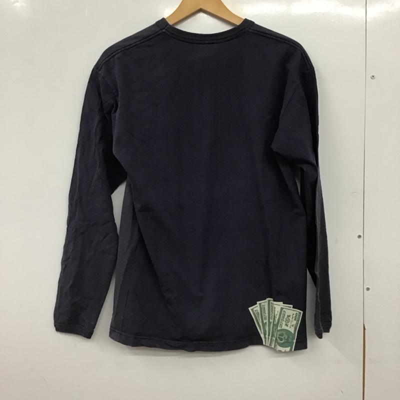 ステューシー STUSSY カットソー 長袖 長袖カットソー プリントカットソー クルーネック M プリント 紺 / ネイビー / navy メンズ USED 古着 中古 10158530