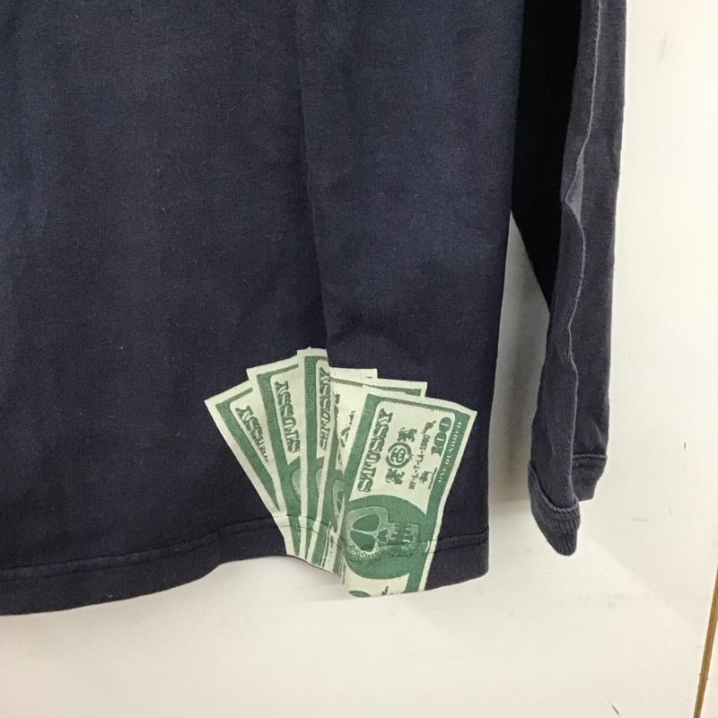 ステューシー STUSSY カットソー 長袖 長袖カットソー プリントカットソー クルーネック M プリント 紺 / ネイビー / navy メンズ USED 古着 中古 10158530