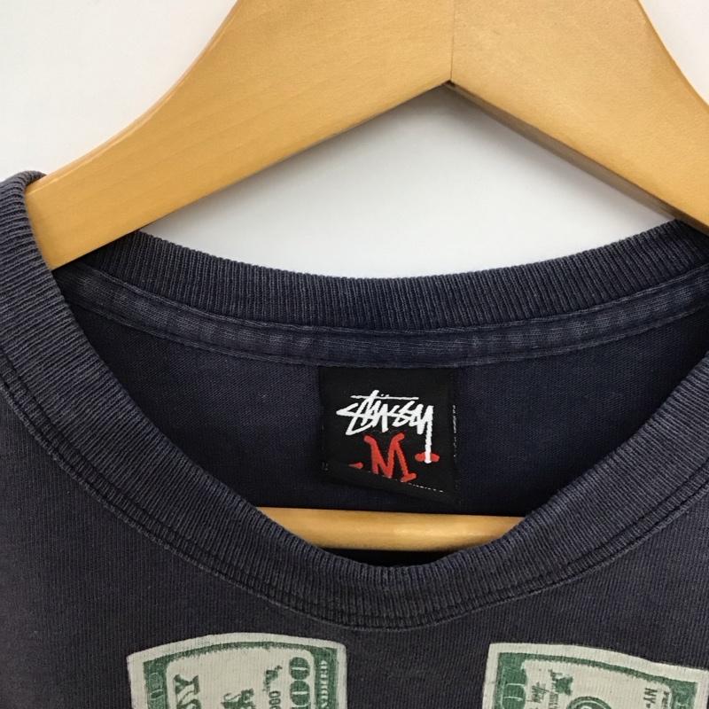 ステューシー STUSSY カットソー 長袖 長袖カットソー プリントカットソー クルーネック M プリント 紺 / ネイビー / navy メンズ USED 古着 中古 10158530