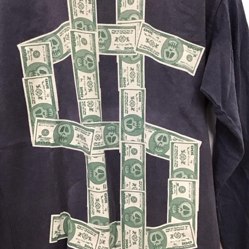 ステューシー STUSSY カットソー 長袖 長袖カットソー プリントカットソー クルーネック M プリント 紺 / ネイビー / navy メンズ USED 古着 中古 10158530