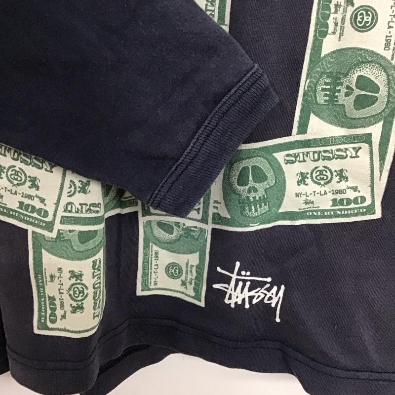 ステューシー STUSSY カットソー 長袖 長袖カットソー プリントカットソー クルーネック M プリント 紺 / ネイビー / navy メンズ USED 古着 中古 10158530