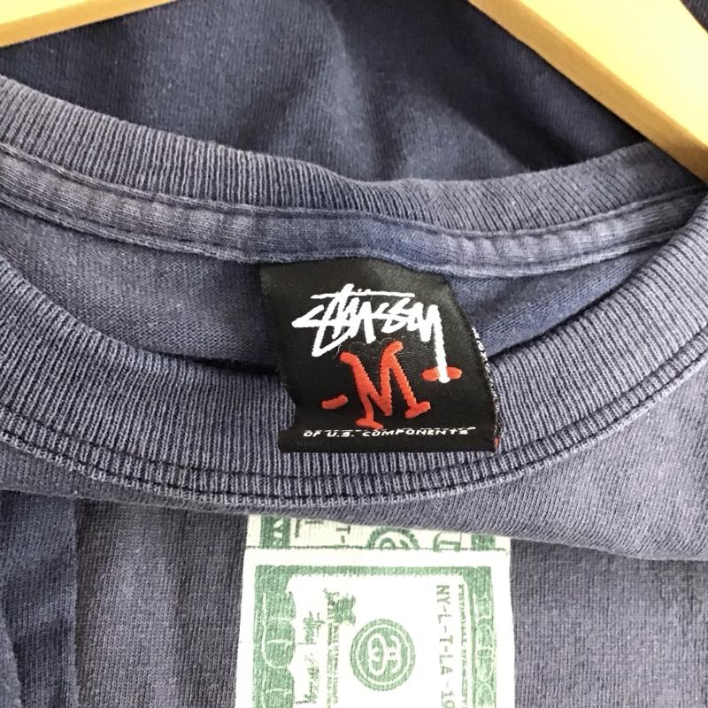 ステューシー STUSSY カットソー 長袖 長袖カットソー プリントカットソー クルーネック M プリント 紺 / ネイビー / navy メンズ USED 古着 中古 10158530