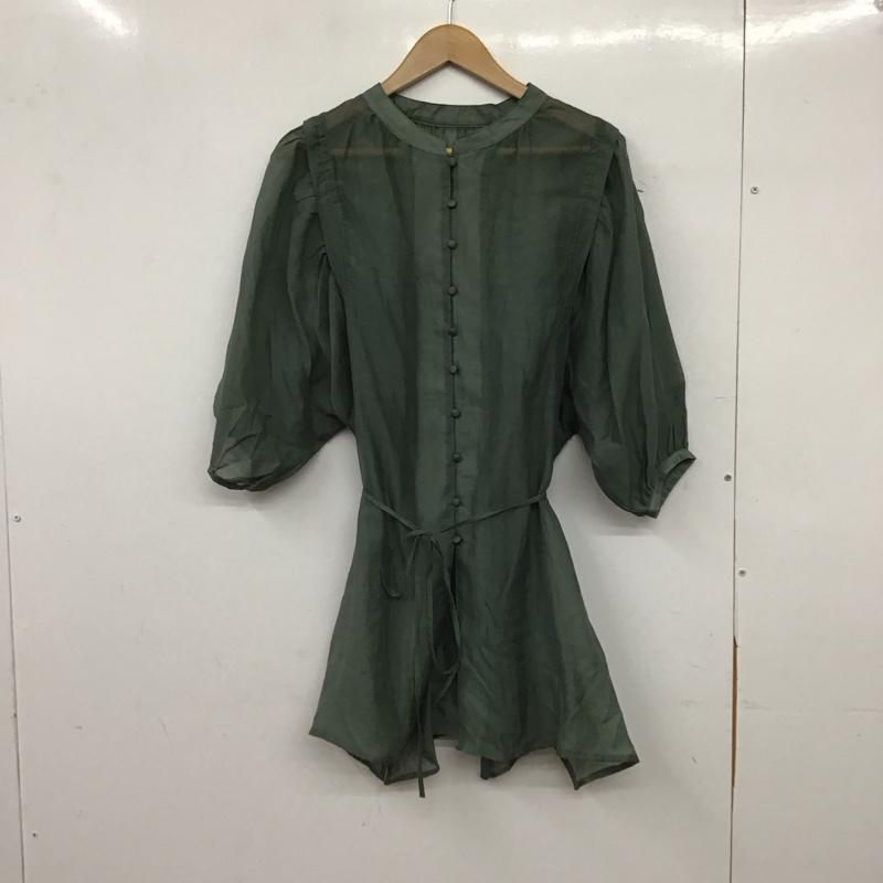 ローリーズファーム LOWRYS FARM シャツ、ブラウス 七分袖 FREE 無地 緑 / グリーン / green レディース USED 古着 中古 10158531